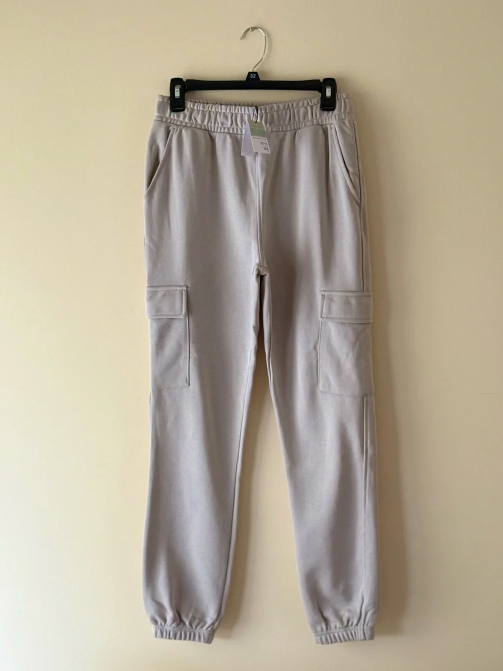Primark Boys Cargo Joggers/Sweatpants in Stone/Beige, Size 13-14 yrs